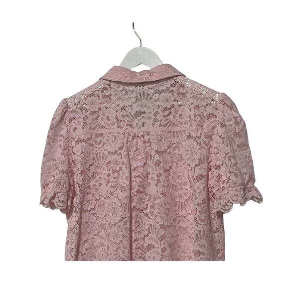 GENERATION LOVE TOP WOMENS XLARGE MINA SHEER LACE BLOUSE BALLET SLIPPER PINK NEW - Picture 9 of 14